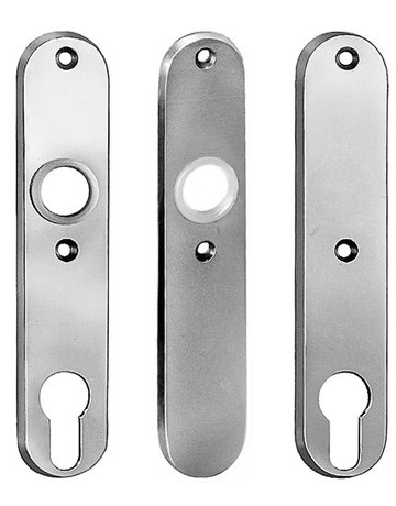 Bild Zylinder -Kurzschild 480Z mit Zylinder -Lochung,rd.F orm Leichtmetall silberfarbig - AMF-0
