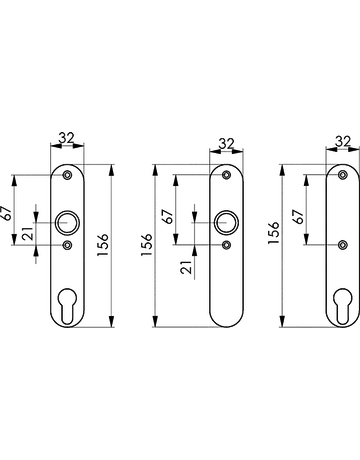 Bild Zylinder -Kurzschild 480Z mit Zylinder -Lochung,rd.F orm Leichtmetall silberfarbig - AMF-1
