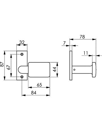 Bild Türknopf mit Rosette 485 Alu F1 fest gekröpft - AMF-1