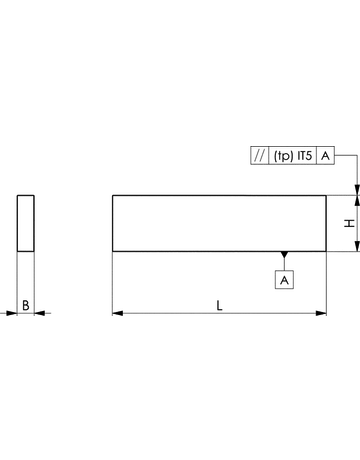 Bild Parallelunterlagen-Paar L100 x H18 x B5 mm Standard, ISO 2768 AMF-1