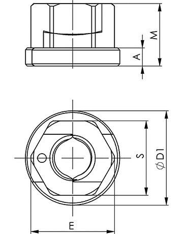 Bild TWINNUT-Mutter mit Bund 6333S-M16 AMF-1