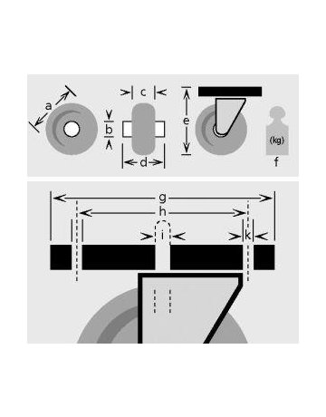 Bild Lenkrolle 50mm, A320 Platte, Gummirad, GL, Fest. A320.A80.050 - BS ROLLEN-1