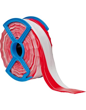 Absperrband 250 m-Rolle rot/weiß schraff iert - KELMAPLAST