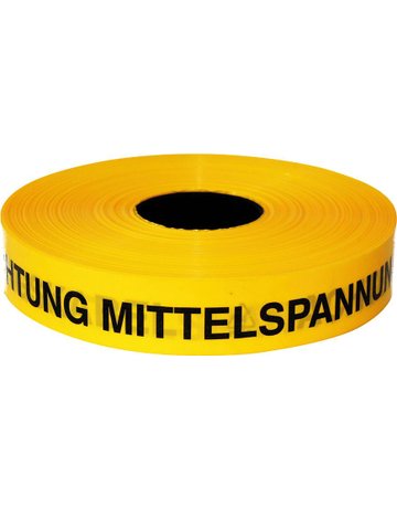 Trassen-Warnband 250 m Acht. Mittelspann ungskabe gelb - KELMAPLAST
