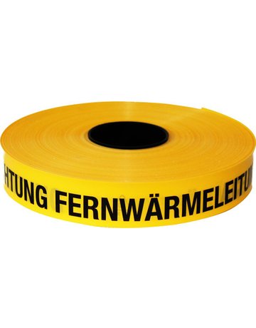 Trassen-Warnband 250 m Achtung Fernwärme leitung gelb - KELMAPLAST