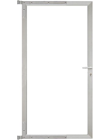 Aluminium Torrahmen 90x173cm oh. Füllung inkl. Beschlägen, Schloss für Steckzaun - n.a.