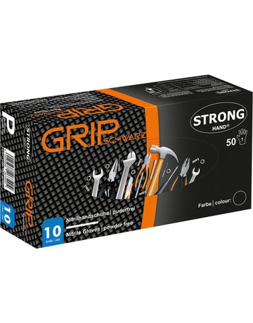 Einweghandschuh Grip,Nitril,ungepudert, schwarz,Gr.7, Box=50 Stück - n.a.