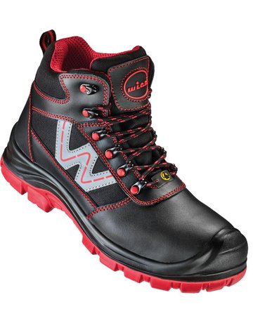 Schnüstiefel CANELLI Schwarz/rot, S3 SR ESD Gr. 44 Wica