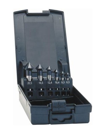 Kegelsenker-Set HSS ADVANCEDLine TiAlN Form C CBN geschliffen 90Grad 6,3-20,5mm - EXACT