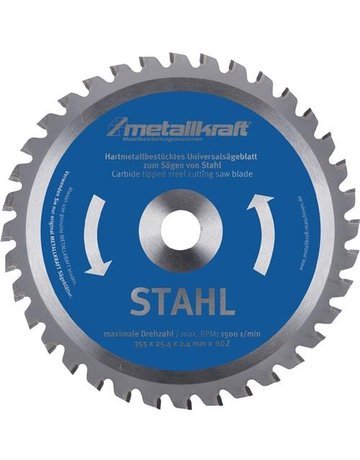 Bild Kreissägeblatt Stahl 80Z 355x2,4x25,4mmM etallkraft Hartmetall bestückt Stürmer-0