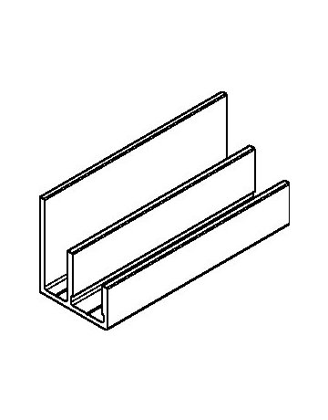 Bild Bodenführung, Perlan 140 Teleskop, M-Form,2-flg.,L 6000, Aluminium, EV1 eloxiert - GEZE-1
