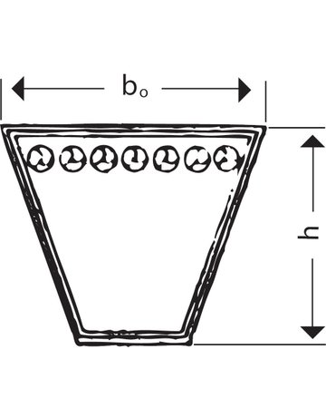 Keilriemen Profil A/13 Il.: 1650 mm,Rl.: 1680 mm - Neutral