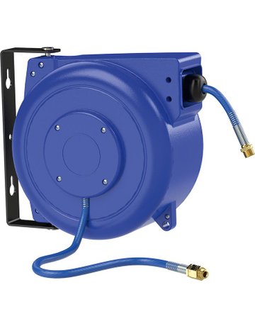 Schlauchaufroller PP, Druckluft/Wasser, inkl 15m PVC-Schl Ø6,5mm, AG R1/4"", RIE - RIEGLER