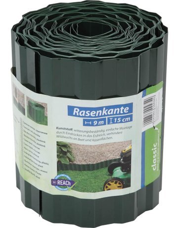 Bild Rasenkante Kunststoff L=9m H=15cm grün c lassic classic - floraworld-0