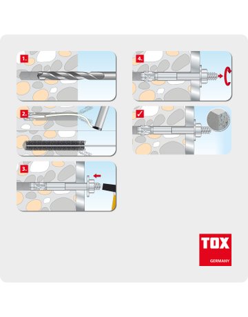 Bild Bolzenanker S-FIX Plus M 8x 75/ 5+18 zn Opt.7 - TOX-4