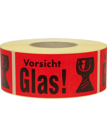 Hinweis Etiketten Vorsicht Glas 1.000 St k/Rolle - TransPak