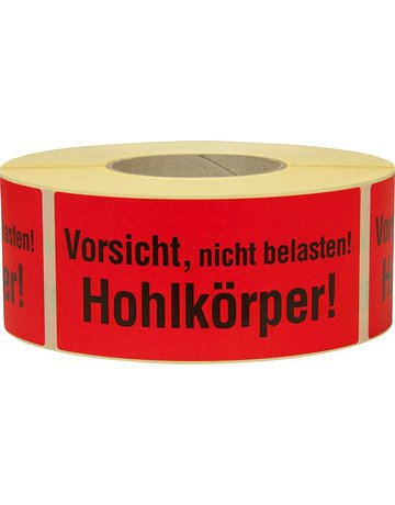 Hinweis Etiketten Vorsicht Hohlkörper 1. 000 Stk/Rolle - TransPak