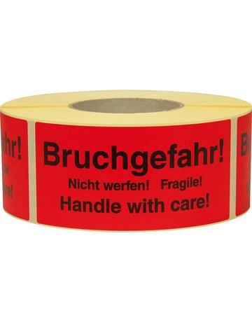 Hinweis Etiketten Bruchgefahr 1.000 Stk/ Rolle - TransPak