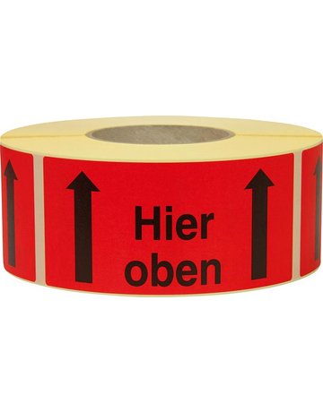 Hinweis Etiketten Hier oben,1000 St. /Ro lle 1.000 Stk/Rolle - TransPak