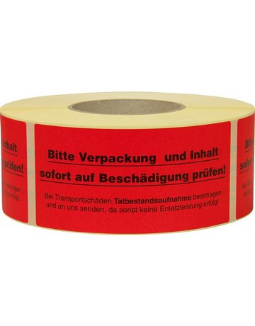 Hinweis Etiketten Inhalt prüfen 1.000 St k/Rolle - TransPak