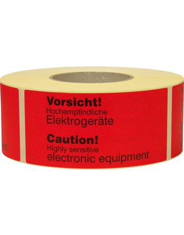 Hinweis Etiketten Senitive electronic - TransPak