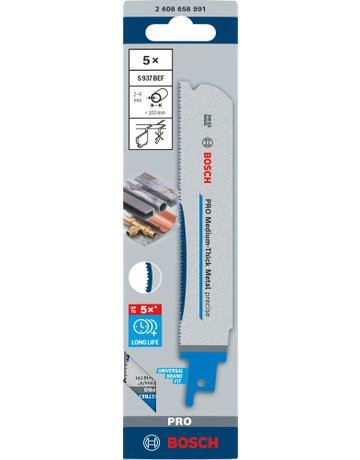 Bild Säbelsägeblatt S937 BEF Bosch PRO VE à 5 Stück MediumThick Metal precise-1