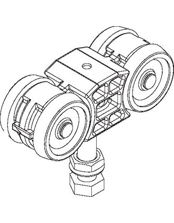 Bild ZT-Doppelrollenwagen, mit Aufhängeschraube, Perlan 140, Kunststoff lackiert - GEZE-1