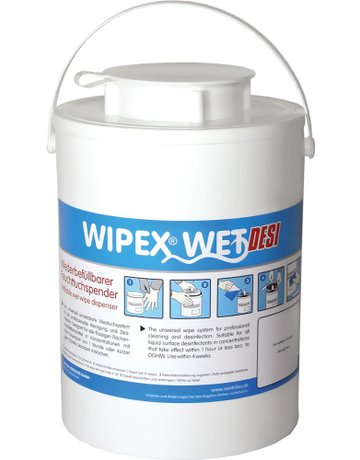 WIPEX-WET Feuchttuch- spender, weiß Kuns tstoff