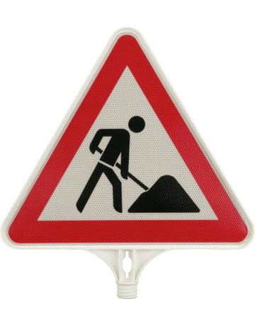 Schild Bauarbeiten, Folie Typ 2, Seitenl änge 440mm - TEMKA
