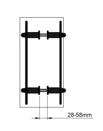 Casa Griffpaar 40x5mm L:300mm BM: 200mm schwarz (RAL9005) beschichtet - ABP-Beyerle - 3