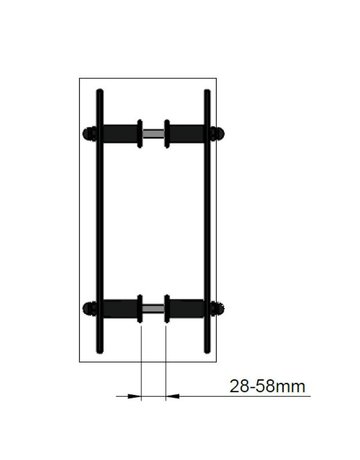 Casa Griffpaar 40x5mm L:300mm BM: 200mm schwarz (RAL9005) beschichtet - ABP-Beyerle - 4