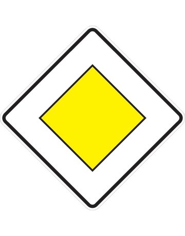 VKZ.306, 600x600mm Vorfahrtstraße RAL-Gü tezeichen Folie RA2 - Neutral