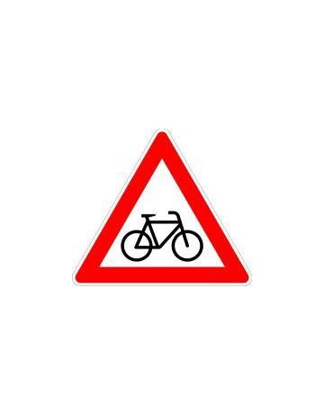 VKZ.138-10 Dreieck 900mm Radfahrer kreuz en(rechts) RAL-Gütezeichen Folie RA2 - Neutral