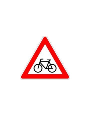 VKZ.138-20 Dreieck 900mm Radfahrer kreuz en(links) RAL-Gütezeichen Folie RA2 - Neutral