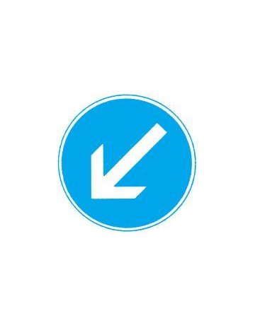 VKZ.222-10 Ronde 600mm Fahrtrichtung lin ks RAL-Gütezeichen Folie RA2 - Neutral