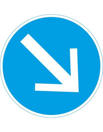 VKZ.222 Ronde 600mm Fahrtrichtung rechts RAL-Gütezeichen Folie RA2 - Neutral