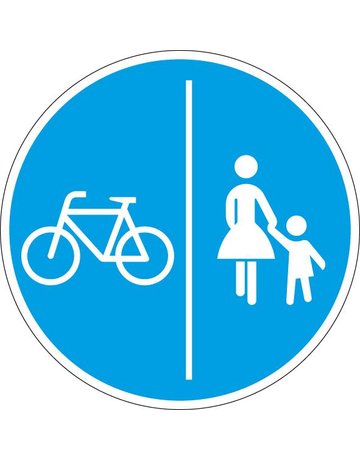 VKZ.241-30 Ronde 600mm getrennter Rad-u. Fußweg RAL-Gütezeichen Folie RA2 - Neutral