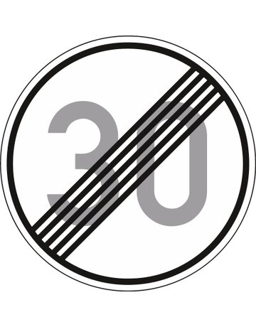 VKZ.278-30 Ronde 600mm Ende 30 km/h RAL- Gütezeichen Folie RA2 - Neutral