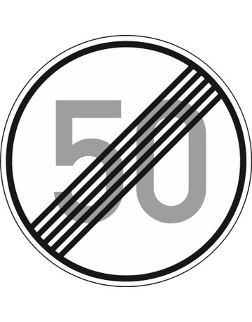 VKZ.278-50 Ronde 600mm Ende 50 km/h RAL- Gütezeichen Folie RA2 - Neutral
