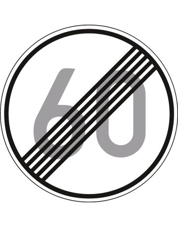 VKZ.278-60 Ronde 600mm Ende 60 km/h RAL- Gütezeichen Folie RA2 - Neutral
