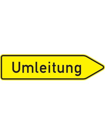 VKZ.454-20, 1250x350mm Umleitung rechtsw eisend RAL-Gütezeichen Folie RA2 - Neutral