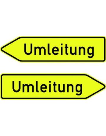VKZ.454-40, 1250x350mm Umleitung doppels eitig RAL-Gütezeichen Folie RA2 - Neutral