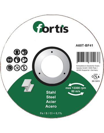 Trennscheibe Stahl 115 x 1,0mm gerade FO RTIS - fortis