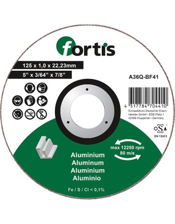Trennscheibe ALU-NE 125 x 1,0mm gerade F ORTIS - fortis