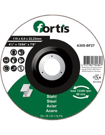 Schruppscheibe Stahl 115 x 6,0mm FORTIS