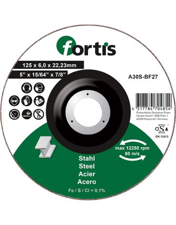 Schruppscheibe Stahl 125 x 6,0mm FORTIS