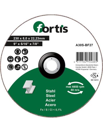 Schruppscheibe Stahl 230 x 8,0mm FORTIS