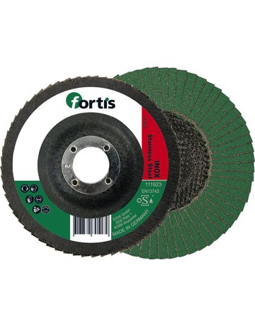 Fächerschleifscheibe Inox 115mm K40 gewö lbt FORTIS