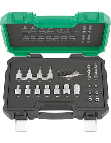Steckschlüssel-Garnitur 1/4""+1/2"" 27-t eilig FORTIS