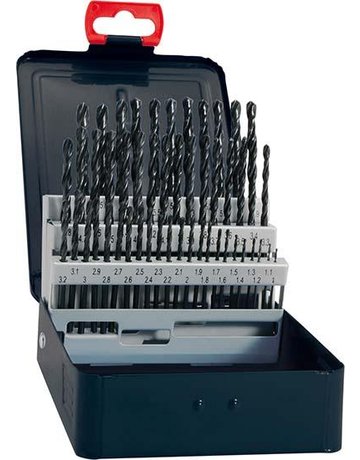 Spiralbohrer-Set DIN338 HSS rollgewalzt Typ N 1-5,9mm FORTIS